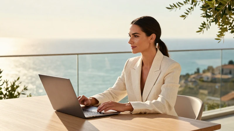 Trabajo remoto global, éxito y tranquilidad moderna
