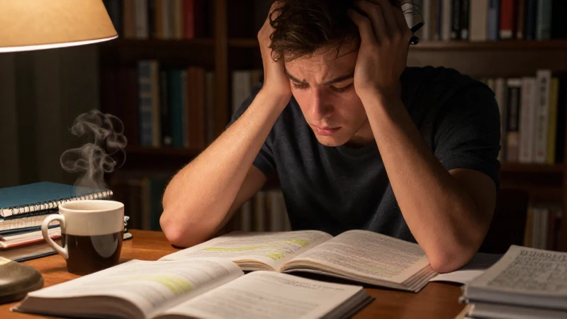 Estudiante luchando con el aprendizaje de idiomas